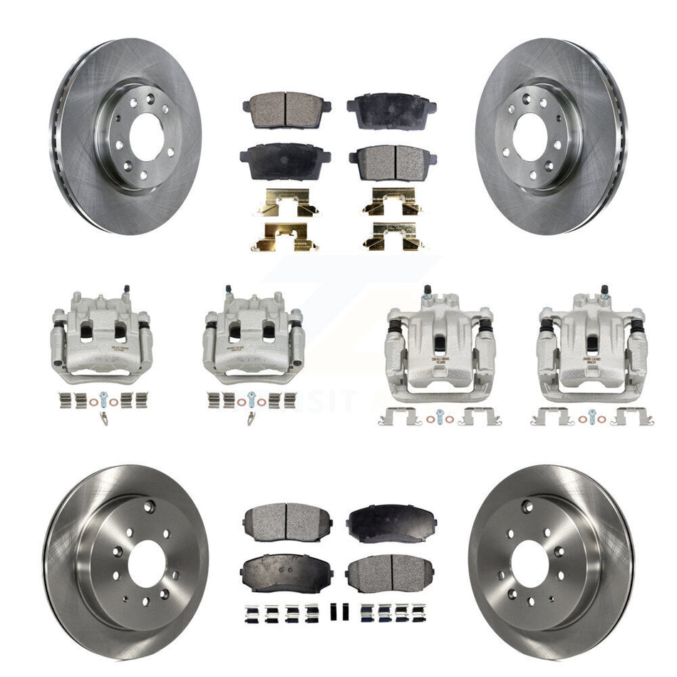 Front Rear Brake Caliper Rotors & Semi-Metallic Pad Kit (10Pc) For 07-09 Lincoln MKX FWD KC8-101089P