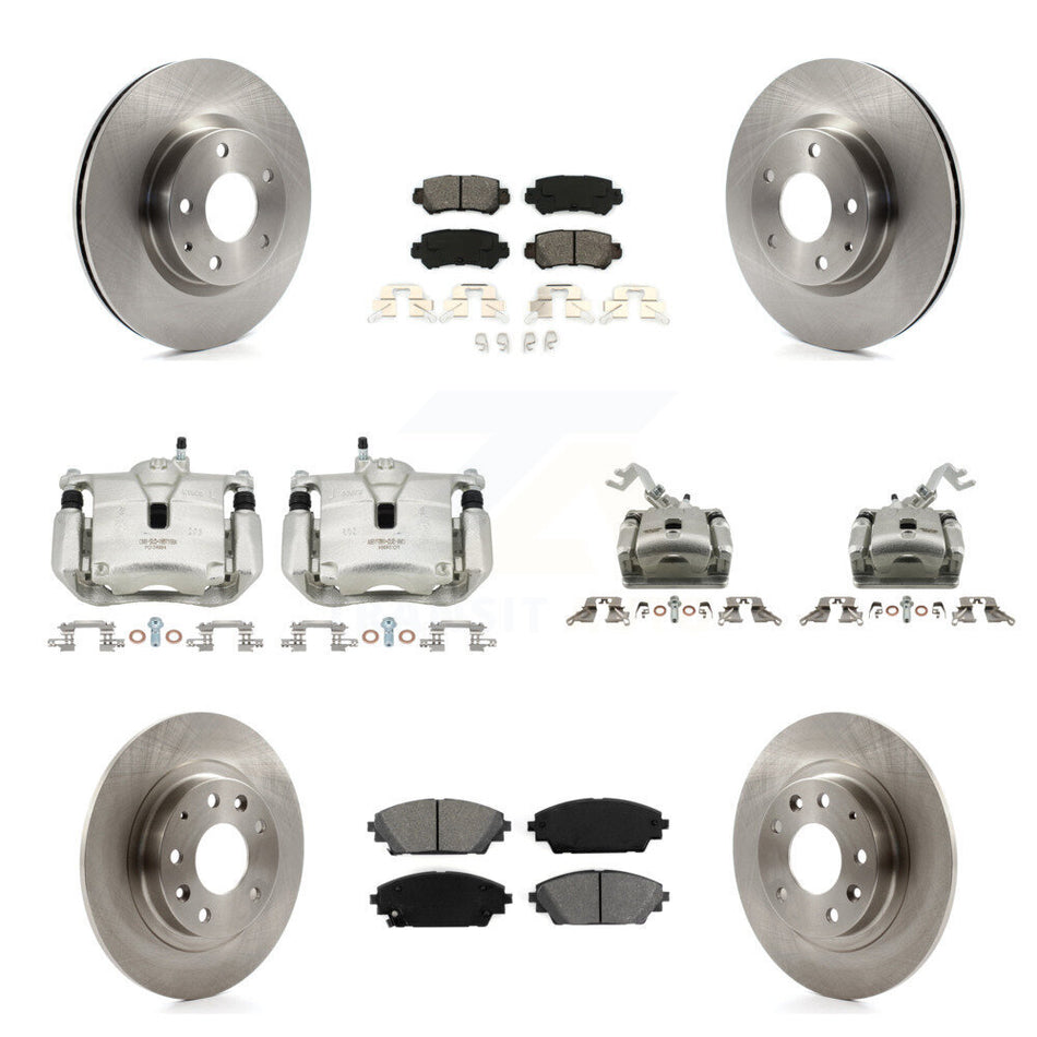 Front Rear Brake Caliper Rotor Semi-Metallic Pad Kit (10Pc) For 2016-2018 Mazda CX-3 AWD KC8-101089S