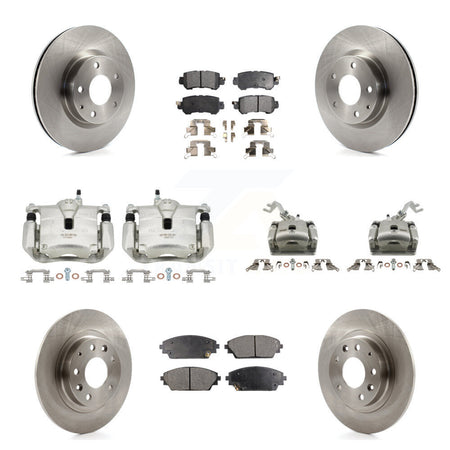 Front Rear Brake Caliper Rotor Semi-Metallic Pad Kit (10Pc) For 2016-2018 Mazda CX-3 AWD KC8-101090P