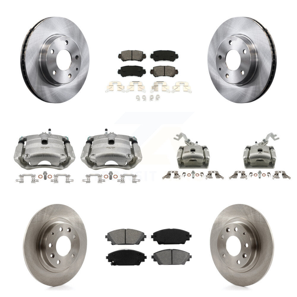 Front Rear Brake Caliper Rotor Semi-Metallic Pad Kit (10Pc) For 2016-2018 Mazda CX-3 FWD KC8-101090S