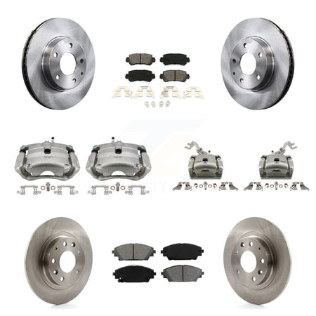 Front Rear Brake Caliper Rotor Semi-Metallic Pad Kit (10Pc) For 2016-2018 Mazda CX-3 FWD KC8-101090S