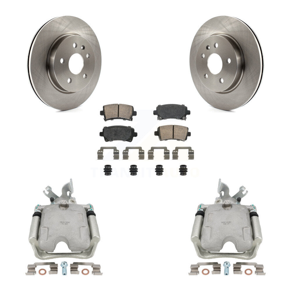 Rear Disc Brake Caliper Rotors And Ceramic Pads Kit For Buick LaCrosse Allure KC8-101091N