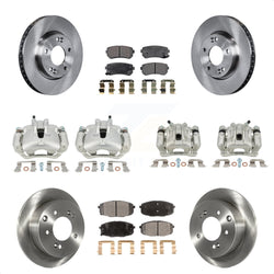 Front Rear Disc Brake Caliper Rotors And Semi-Metallic Pads Kit (10Pc) For Kia Forte Koup Forte5 2.0L KC8-101092P