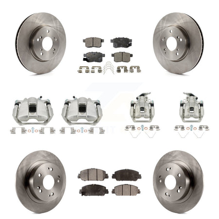 Front Rear Disc Brake Caliper Rotors And Ceramic Pads Kit (10Pc) For Honda Accord KC8-101092T