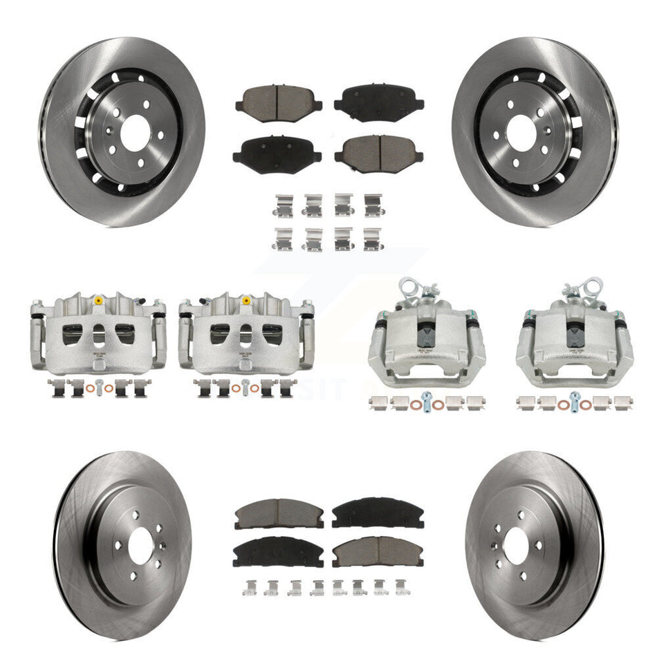 Front Rear Brake Caliper Rotors Ceramic Pad Kit (10Pc) For Ford Explorer Flex Taurus MKS KC8-101093C