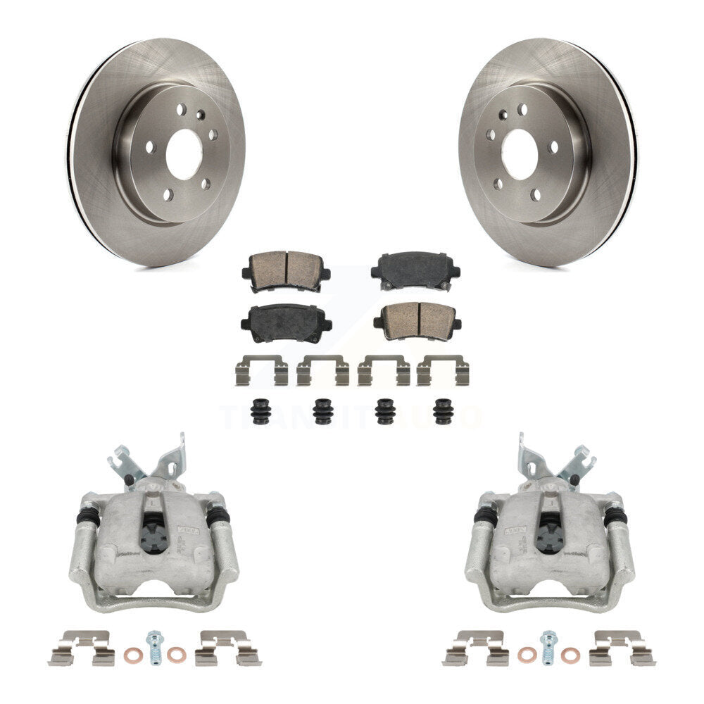 Rear Brake Caliper Rotor Ceramic Pad Kit For Buick Regal LaCrosse With Vented 2.4L KC8-101093N