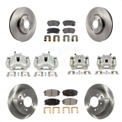 Front Rear Disc Brake Caliper Rotors And Semi-Metallic Pads Kit (10Pc) For Kia Forte5 2.0L KC8-101093P