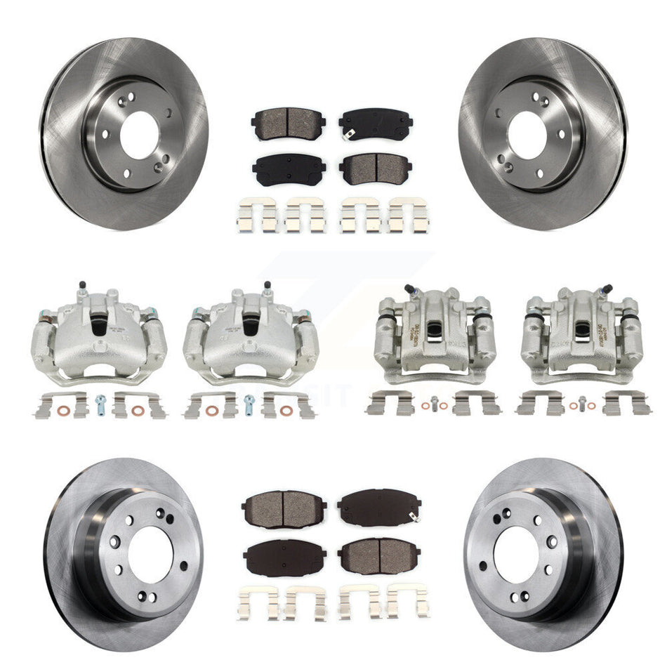 Front Rear Disc Brake Caliper Rotor And Semi-Metallic Pad Kit (10Pc) For Hyundai Elantra KC8-101093S