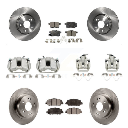 Front Rear Disc Brake Caliper Rotors And Ceramic Pads Kit (10Pc) For Honda Accord KC8-101093T