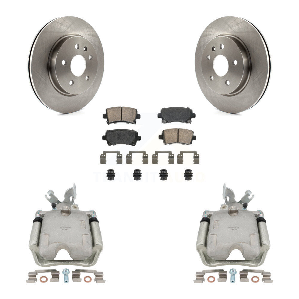 Rear Brake Caliper Rotor & Ceramic Pad Kit For Chevrolet Impala Buick Regal LaCrosse XTS KC8-101095N
