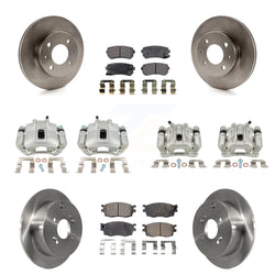 Front Rear Disc Brake Caliper Rotors And Semi-Metallic Pads Kit (10Pc) For 2006 Hyundai Accent Hatchback KC8-101095P