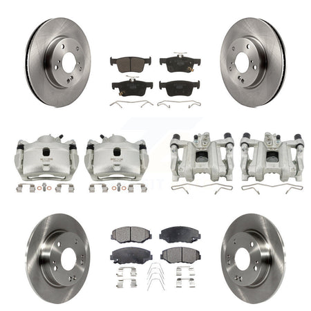 Front Rear Disc Brake Caliper Rotors And Ceramic Pads Kit (10Pc) For Honda Civic KC8-101095T