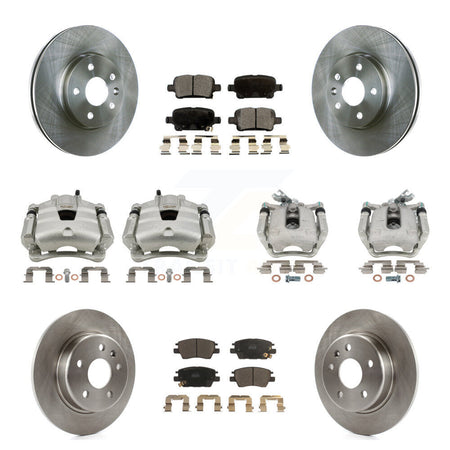 Front Rear Disc Brake Caliper Rotors And Ceramic Pads Kit (10Pc) For Chevrolet Cruze KC8-101096T