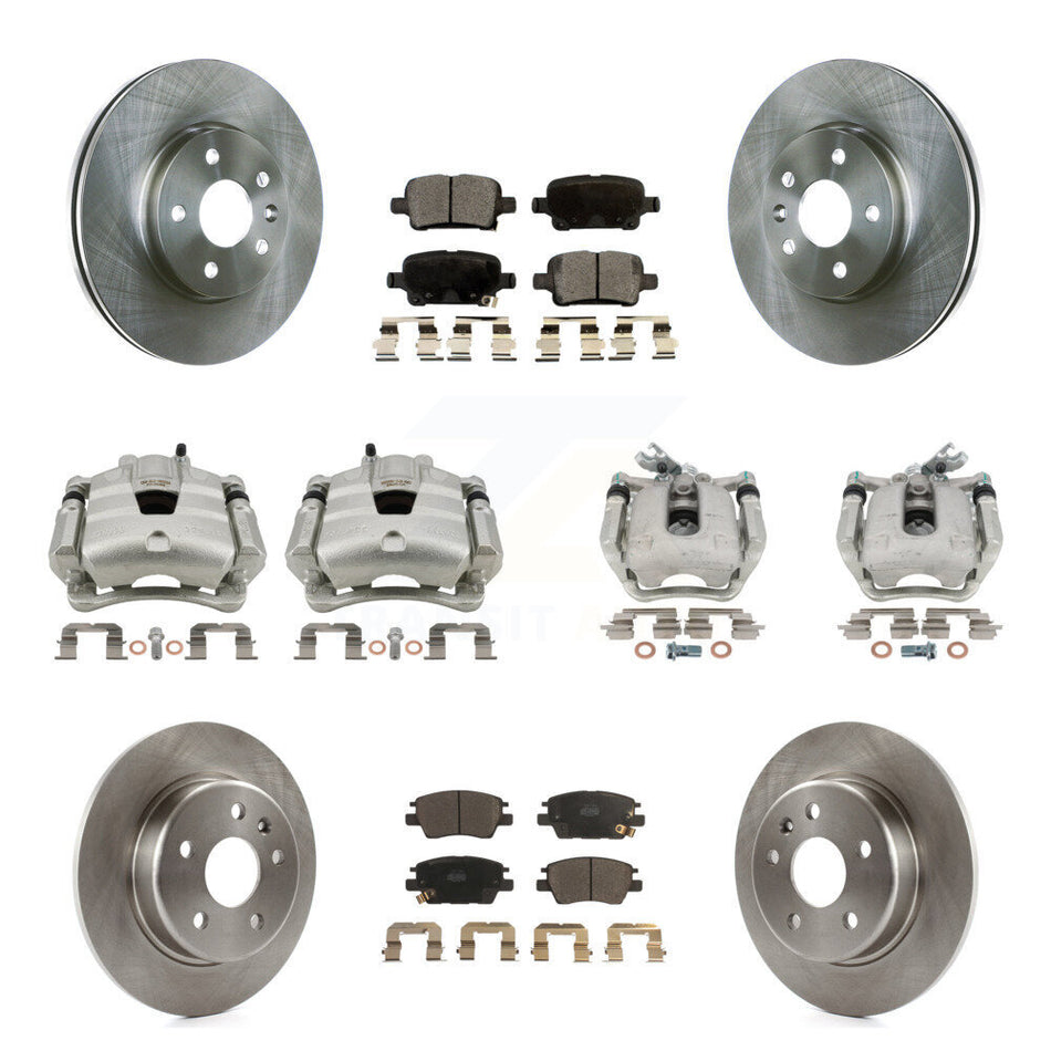 Front Rear Disc Brake Caliper Rotors And Ceramic Pads Kit (10Pc) For Chevrolet Cruze KC8-101096T