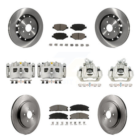 Front Rear Disc Brake Caliper Rotors And Ceramic Pads Kit (10Pc) For 2016 Lincoln MKS KC8-101097C