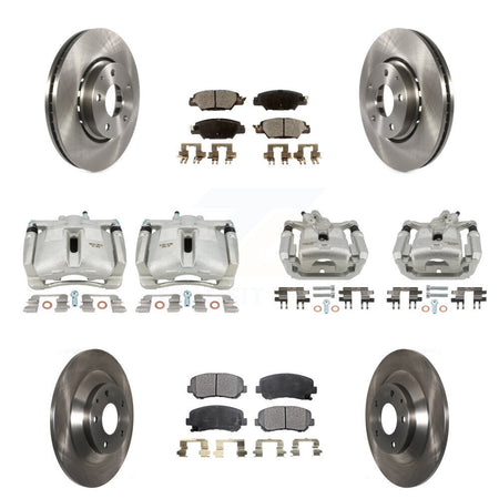 Front Rear Disc Brake Caliper Rotors And Semi-Metallic Pads Kit (10Pc) For Mazda CX-5 KC8-101097P