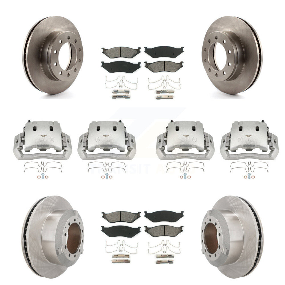 Front Rear Brake Caliper Rotors & Semi-Metallic Pad Kit (10Pc) For Ford F-450 Super Duty KC8-101097S