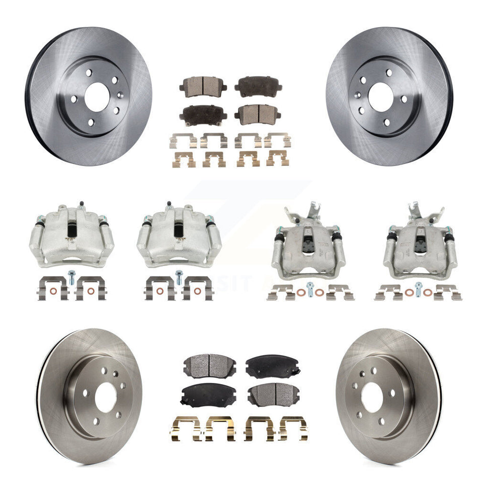 Front Rear Disc Brake Caliper Rotors Ceramic Pad Kit (10Pc) For Chevrolet Malibu Limited KC8-101097T