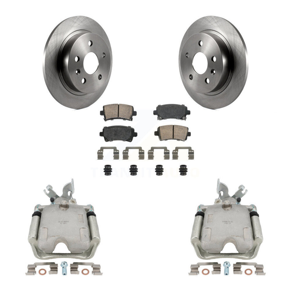 Rear Disc Brake Caliper Rotors Ceramic Pad Kit For Buick Regal LaCrosse With Solid Rotor KC8-101099N