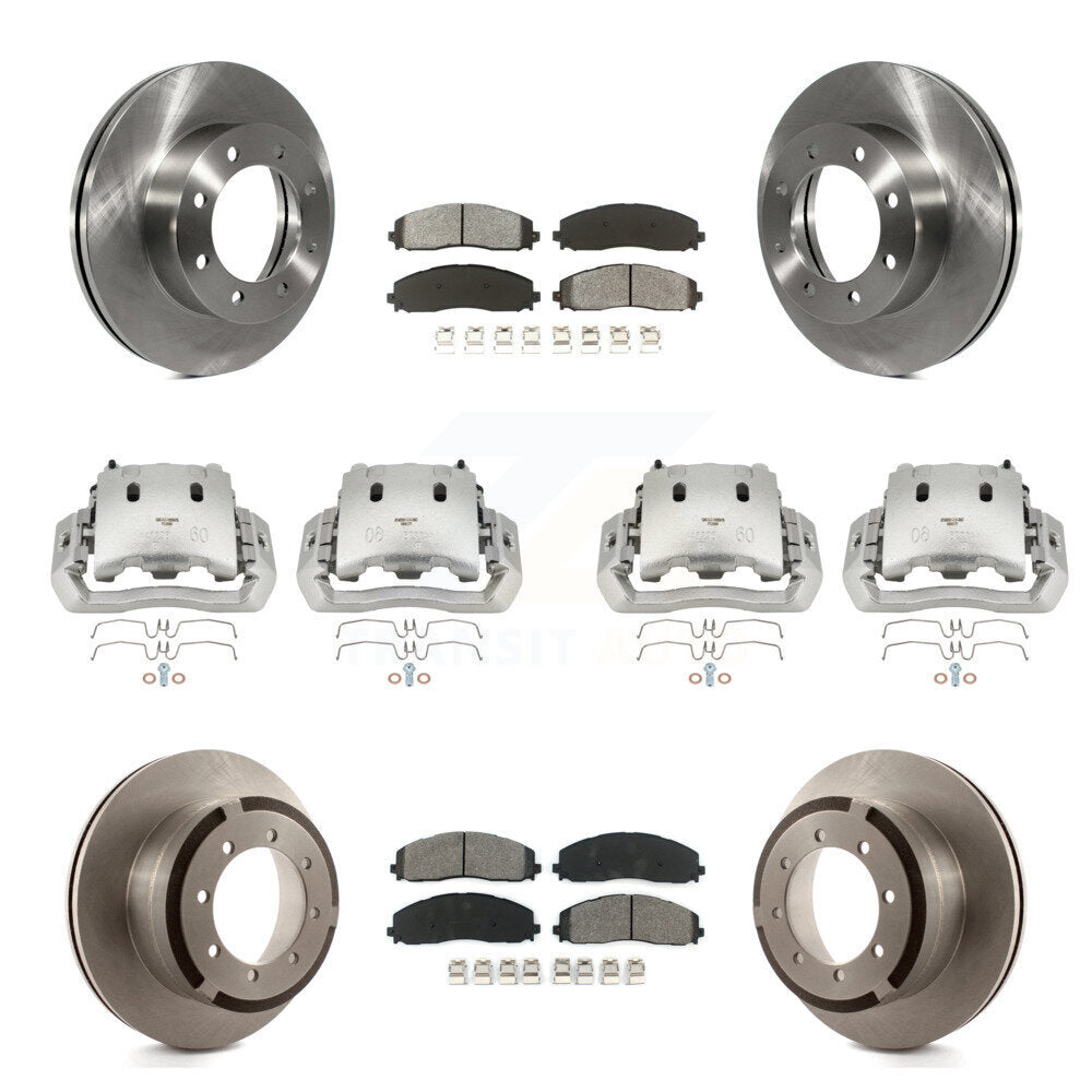 Front Rear Brake Caliper Rotors & Semi-Metallic Pad Kit (10Pc) For Ford F-450 Super Duty KC8-101099S