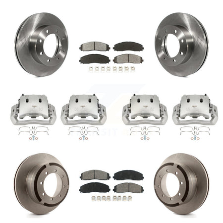 Front Rear Brake Caliper Rotors & Semi-Metallic Pad Kit (10Pc) For Ford F-450 Super Duty KC8-101099S