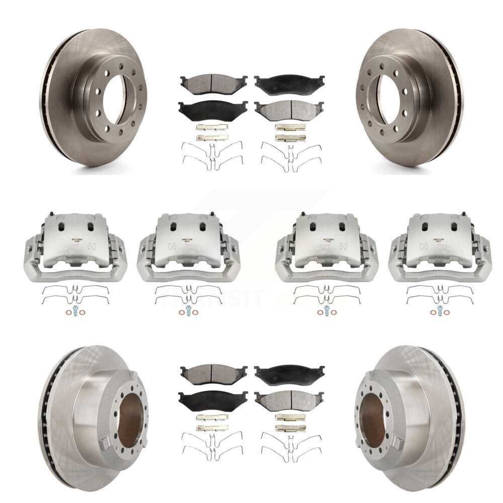 Front Rear Brake Caliper Rotors & Semi-Metallic Pad Kit (10Pc) For Ford F-450 Super Duty KC8-101100P