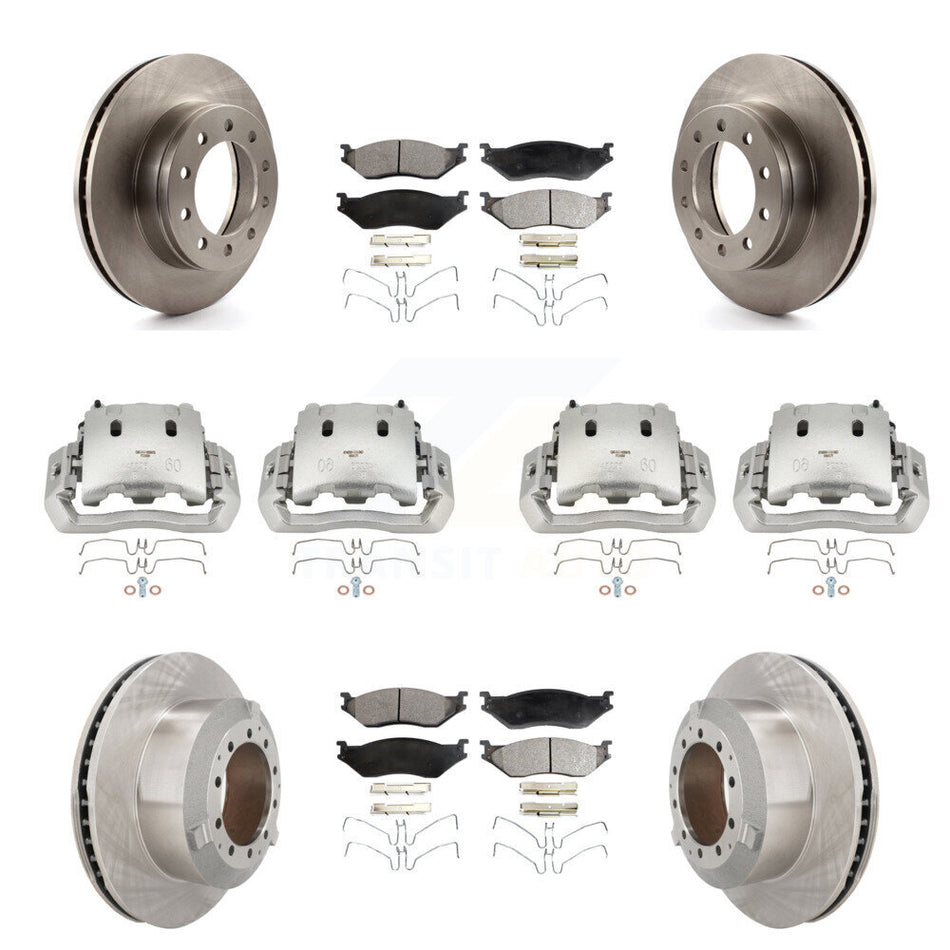 Front Rear Brake Caliper Rotors & Semi-Metallic Pad Kit (10Pc) For Ford F-450 Super Duty KC8-101100P