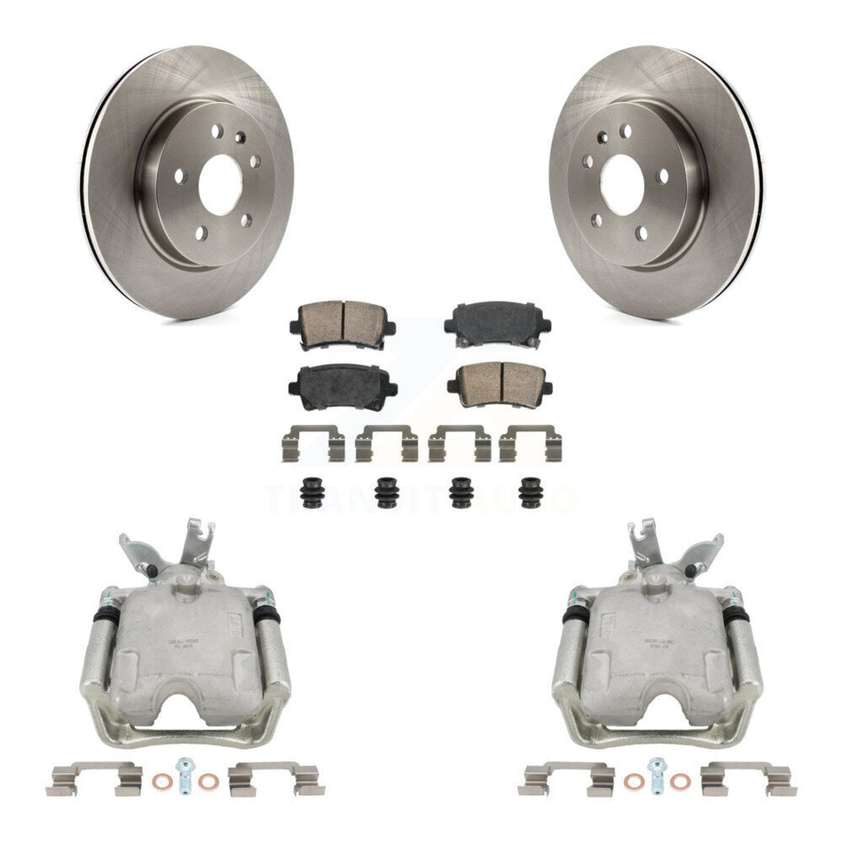 Rear Brake Caliper Rotors & Ceramic Pad Kit For Chevrolet Malibu With 17" Factory Wheels KC8-101101N