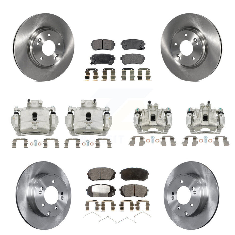 Front Rear Disc Brake Caliper Rotors And Ceramic Pads Kit (10Pc) For Hyundai Sonata KC8-101101T