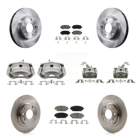 Front Rear Disc Brake Caliper Rotors Ceramic Pad Kit (10Pc) For 2016-2018 Mazda CX-3 FWD KC8-101102C