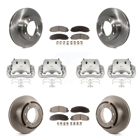 Front Rear Brake Caliper Rotors & Semi-Metallic Pad Kit (10Pc) For Ford F-450 Super Duty KC8-101102P