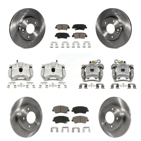 Front Rear Disc Brake Caliper Rotors And Ceramic Pads Kit (10Pc) For Hyundai Elantra KC8-101104C