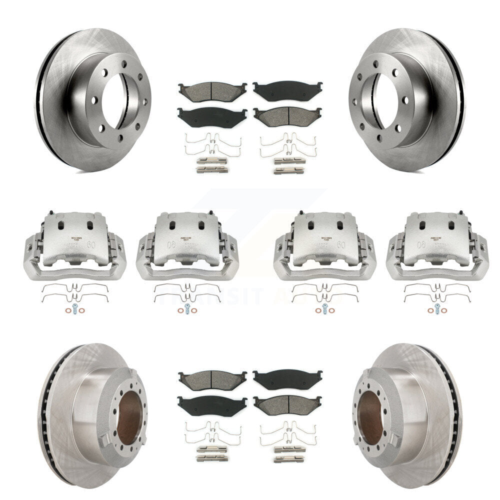 Front Rear Brake Caliper Rotors & Semi-Metallic Pad Kit (10Pc) For Ford F-450 Super Duty KC8-101104S