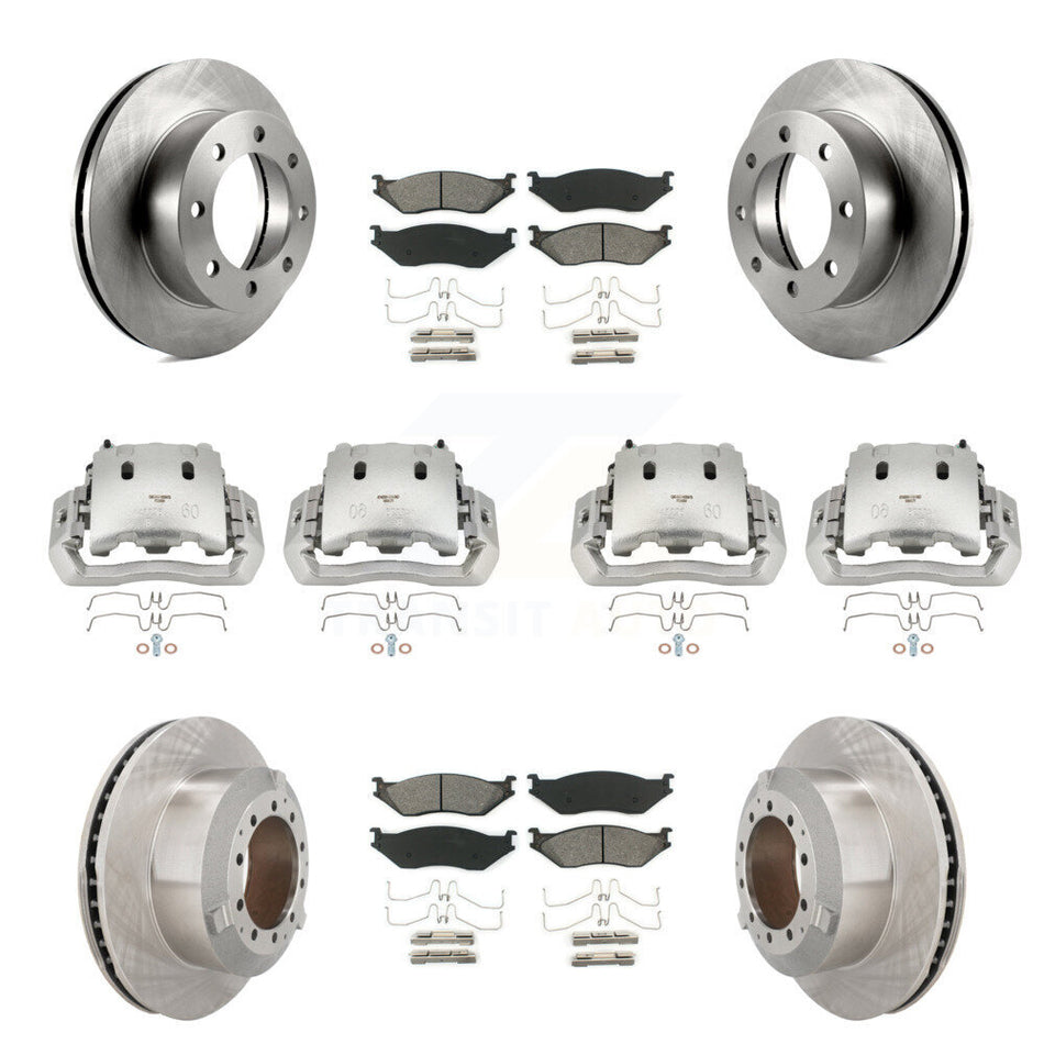 Front Rear Brake Caliper Rotors & Semi-Metallic Pad Kit (10Pc) For Ford F-450 Super Duty KC8-101104S