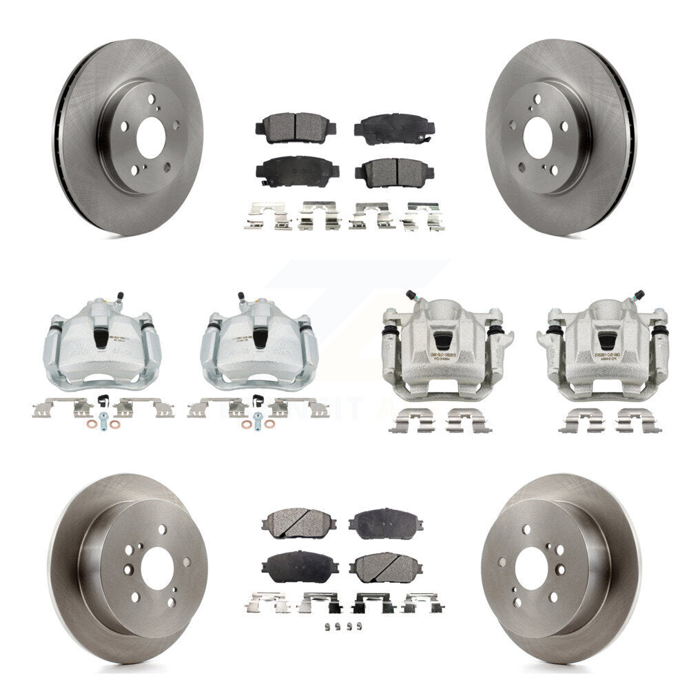 Front Rear Disc Brake Caliper Rotor & Ceramic Pad Kit (10Pc) For 2004-2010 Toyota Sienna KC8-101104T
