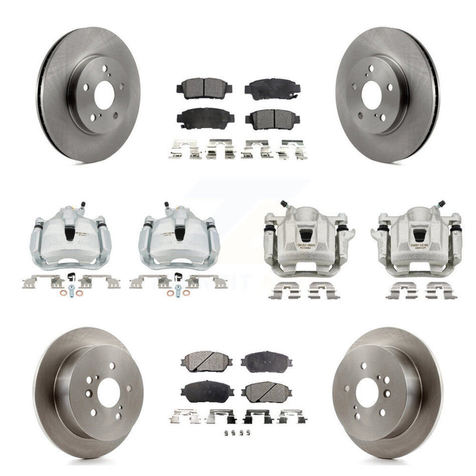 Front Rear Disc Brake Caliper Rotor & Ceramic Pad Kit (10Pc) For 2004-2010 Toyota Sienna KC8-101104T