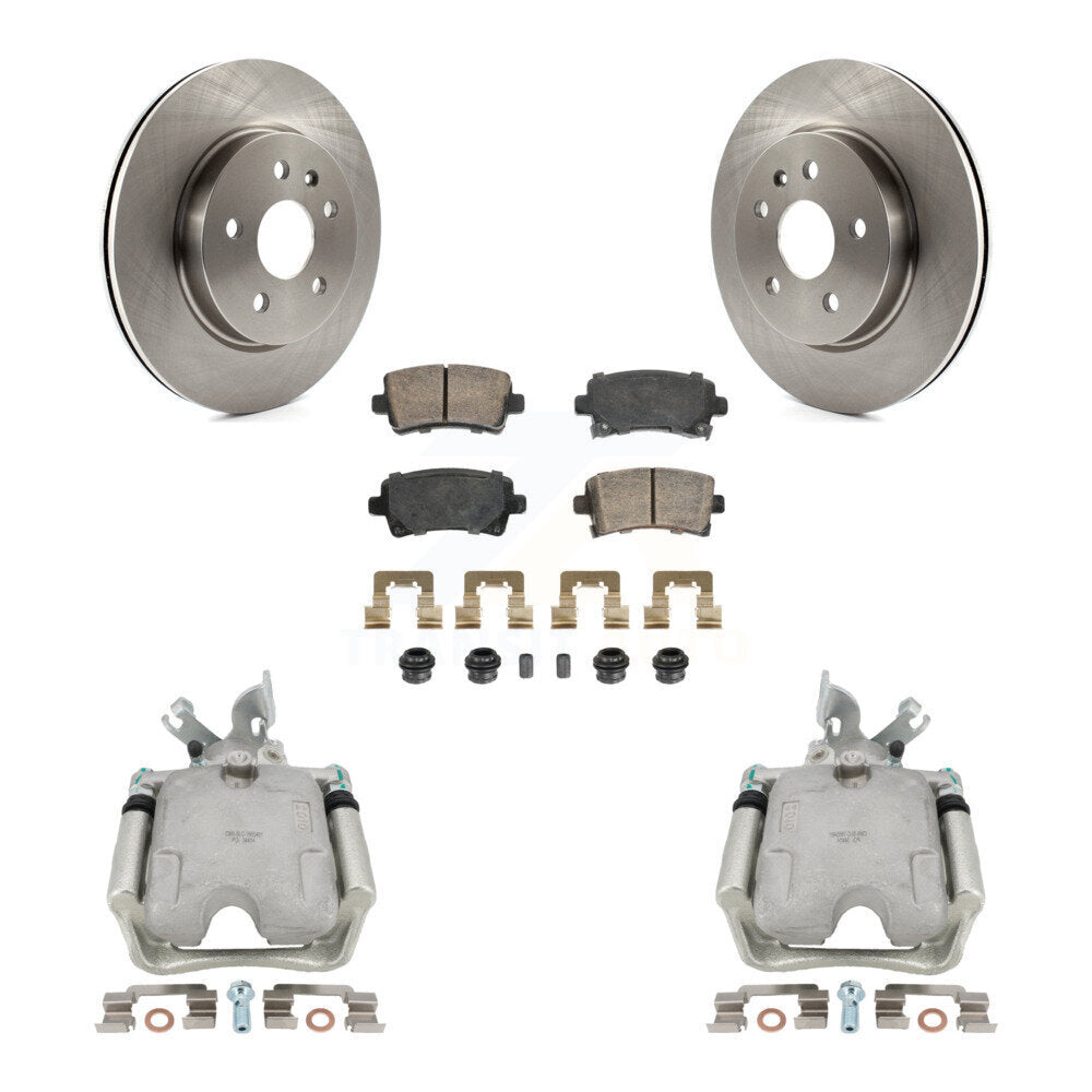 Rear Disc Brake Caliper Rotors And Ceramic Pads Kit For 2010-2011 Buick LaCrosse KC8-101106N