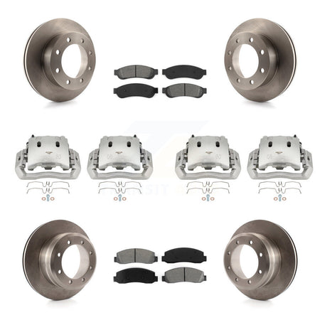 Front Rear Brake Caliper Rotors & Semi-Metallic Pad Kit (10Pc) For Ford F-450 Super Duty KC8-101106S