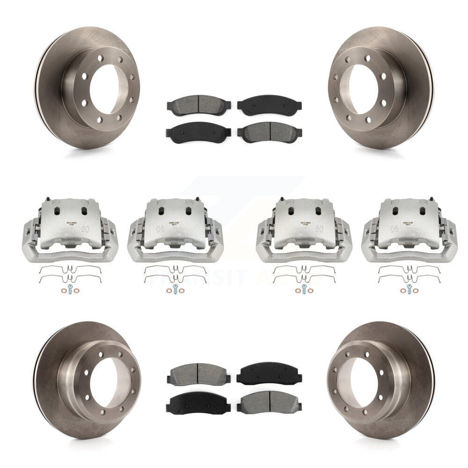 Front Rear Brake Caliper Rotors & Semi-Metallic Pad Kit (10Pc) For Ford F-450 Super Duty KC8-101106S