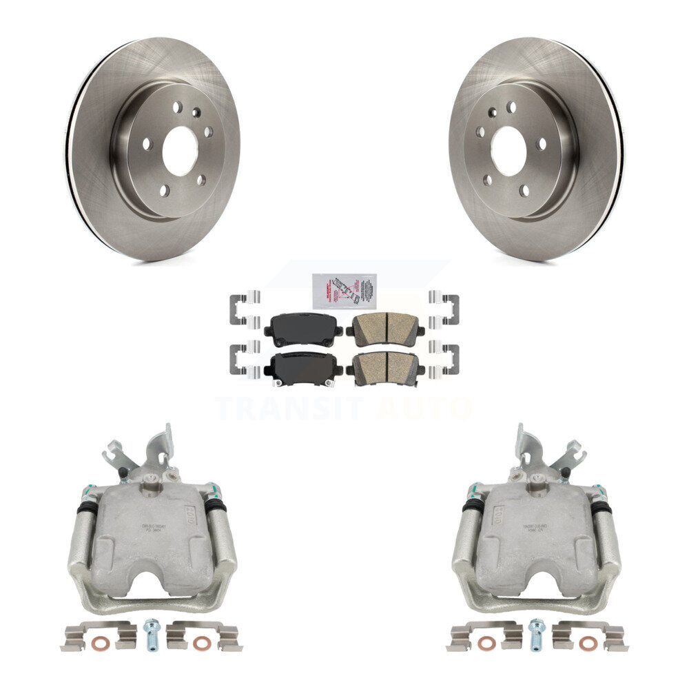 Rear Disc Brake Caliper Rotors And Ceramic Pads Kit For 2010-2011 Buick LaCrosse KC8-101107N by Transit Auto