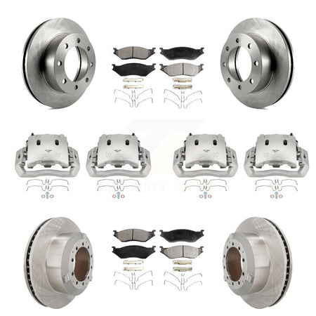 Front Rear Brake Caliper Rotors & Semi-Metallic Pad Kit (10Pc) For Ford F-450 Super Duty KC8-101107P