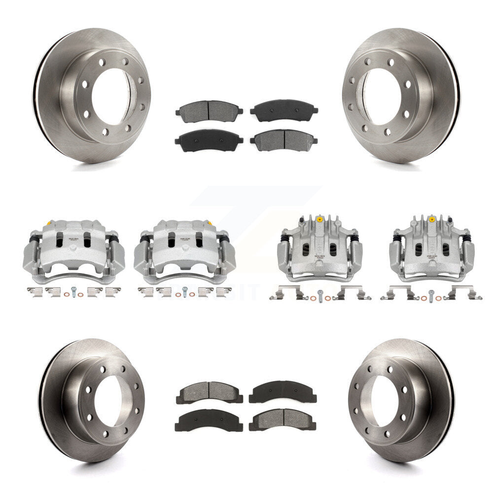 Front Rear Brake Caliper Rotors & Semi-Metallic Pad Kit (10Pc) For Ford F-250 Super Duty KC8-101108S