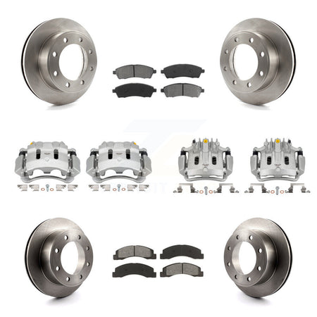 Front Rear Brake Caliper Rotors & Semi-Metallic Pad Kit (10Pc) For Ford F-250 Super Duty KC8-101108S