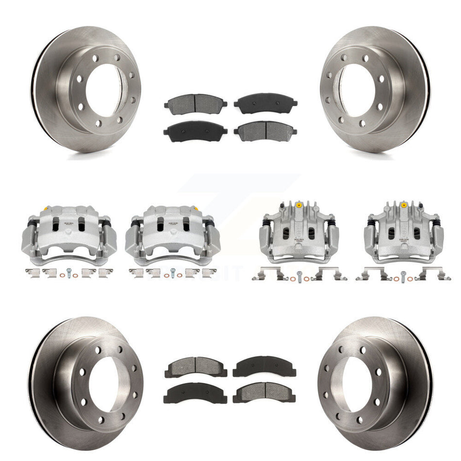 Front Rear Brake Caliper Rotors & Semi-Metallic Pad Kit (10Pc) For Ford F-250 Super Duty KC8-101108S