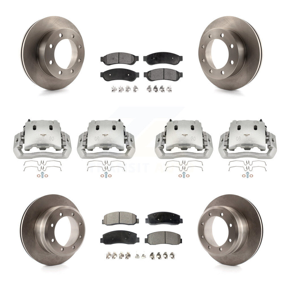 Front Rear Brake Caliper Rotors & Semi-Metallic Pad Kit (10Pc) For Ford F-450 Super Duty KC8-101109P