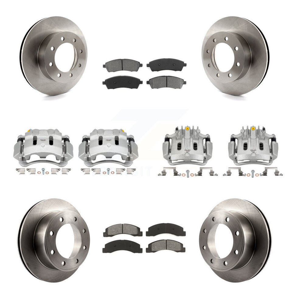 Front Rear Brake Caliper Rotors & Semi-Metallic Pad Kit (10Pc) For Ford F-250 Super Duty KC8-101109S