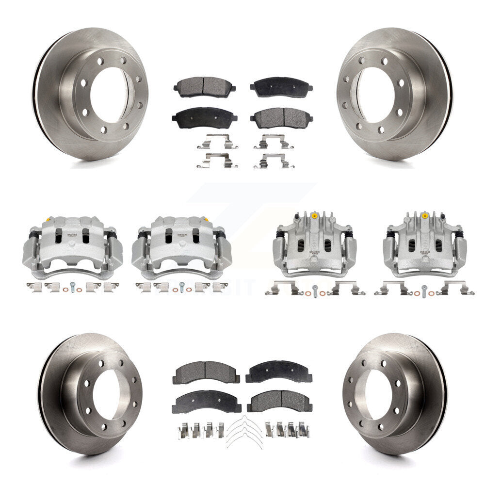 Front Rear Disc Brake Caliper Rotor Ceramic Pad Kit (10Pc) For Ford F-250 Super Duty 4WD KC8-101109T