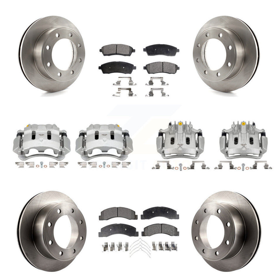 Front Rear Disc Brake Caliper Rotor Ceramic Pad Kit (10Pc) For Ford F-250 Super Duty 4WD KC8-101109T