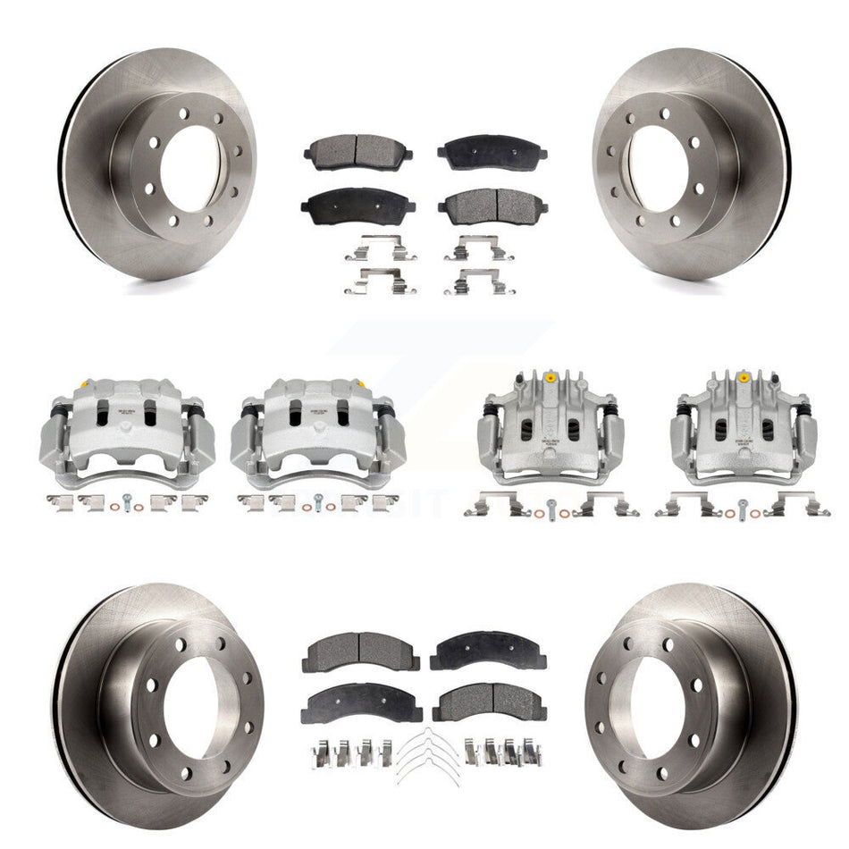 Front Rear Disc Brake Caliper Rotor And Ceramic Pad Kit (10Pc) For Ford F-250 Super Duty KC8-101110T