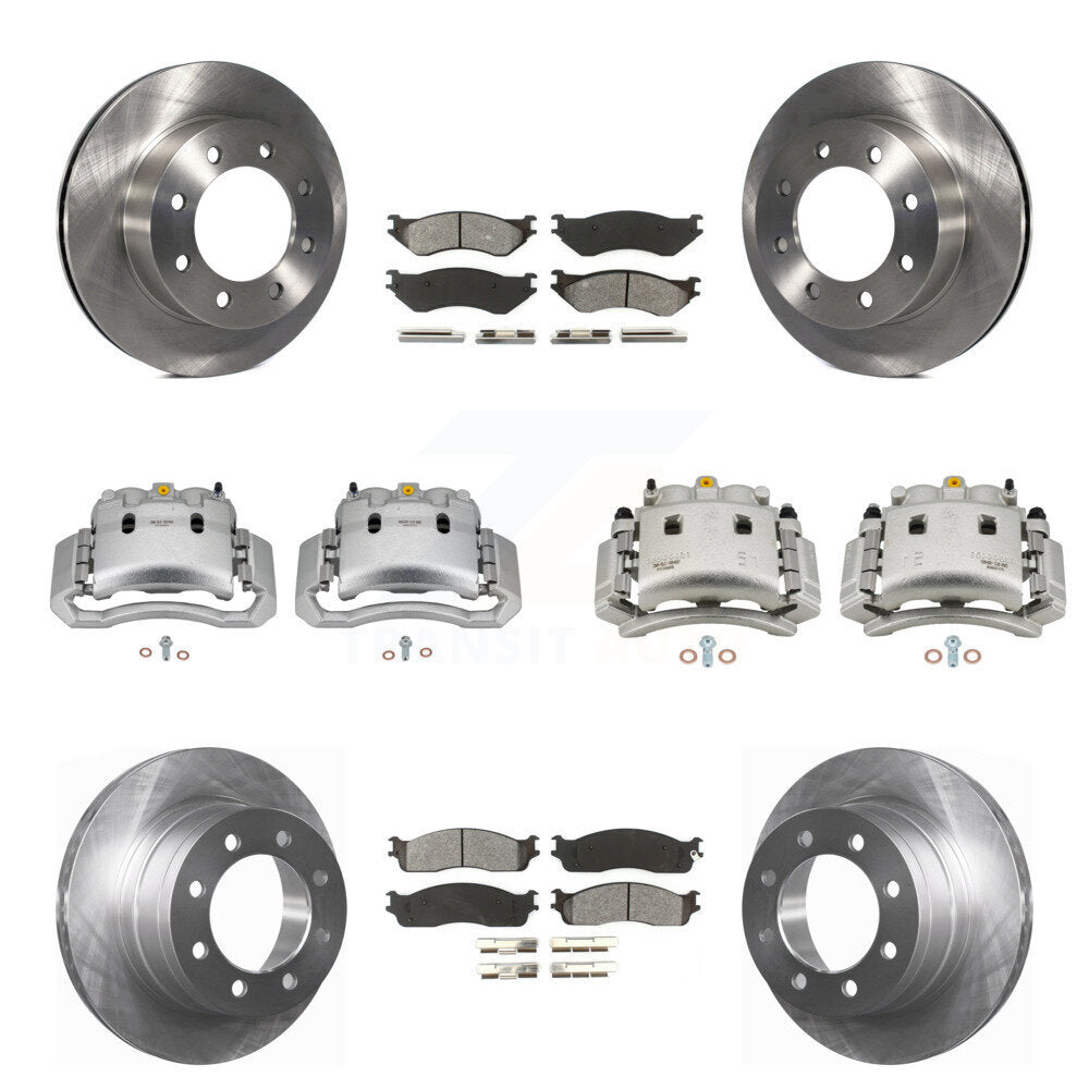 Front Rear Disc Brake Caliper Rotors And Semi-Metallic Pad Kit (10Pc) For Dodge Ram 3500 KC8-101111S